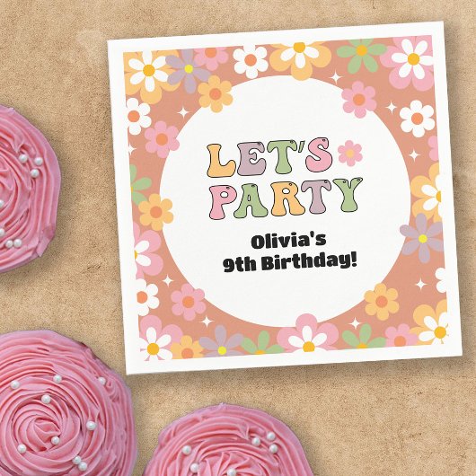 Groovy Daisies Hippie Meisje Verjaardag Servet