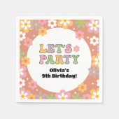 Groovy Daisies Hippie Meisje Verjaardag Servet (Voorkant)