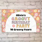Groovy Daisies Hippie Meisje Verjaardag Spandoek