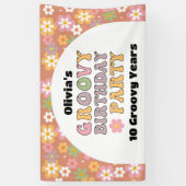 Groovy Daisies Hippie Meisje Verjaardag Spandoek (Verticaal)