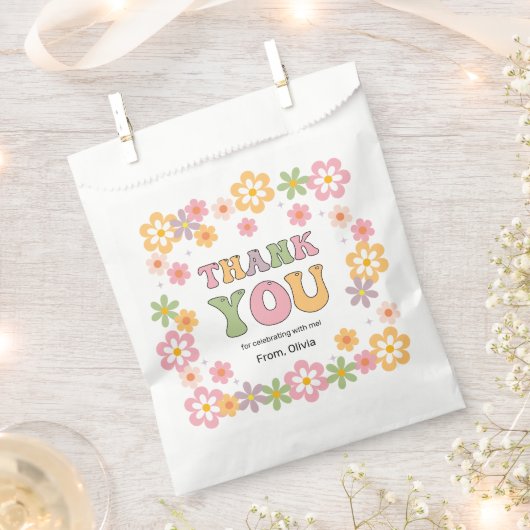 Groovy Daisies Hippie Verjaardag Bedankt Bedankzakje (Geknipt)