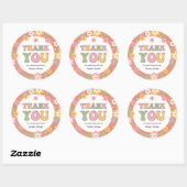 Groovy Daisies Hippie Verjaardag Bedankt Ronde Sticker (Vel)