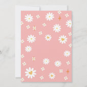 Groovy Daisy 1e verjaardagsuitnodiging Kaart (Achterkant)