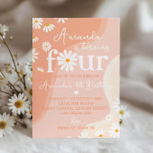 Groovy Daisy 4e verjaardag uitnodiging