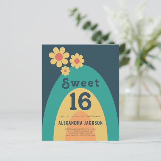 Groovy Daisy Arch 16e verjaardagsfeestje (Staand voorkant)