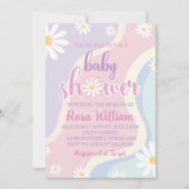 Groovy Daisy Baby shower Invitation Kaart (Voorkant)