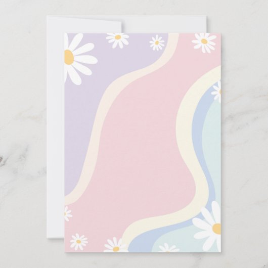 Groovy Daisy Baby shower Invitation Kaart (Achterkant)