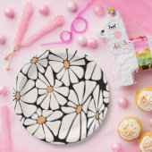 Groovy Daisy Bloem Boho Retro Papieren Bordje (Feest)
