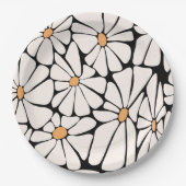 Groovy Daisy Bloem Boho Retro Papieren Bordje (Voorkant)
