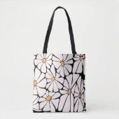 Groovy Daisy Bloem Retro Tote Bag (Voorkant)