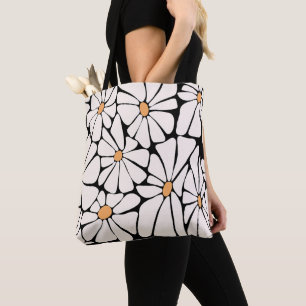 Groovy Daisy Bloem Retro Tote Bag