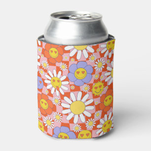 Groovy Daisy Bloemen Checkerboard, Y2K 90s, Y2K Blikjeskoeler