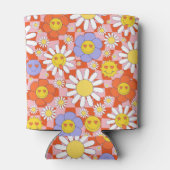 Groovy Daisy Bloemen Checkerboard, Y2K 90s, Y2K Blikjeskoeler (Achterkant)