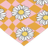 Groovy Daisy Bloemenschaakbord, Y2K 90s Korte Tafelloper (Hoek)