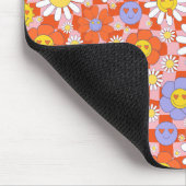 Groovy Daisy Bloemenschaakbord, Y2K 90s Muismat (Hoek)