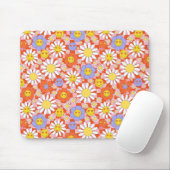 Groovy Daisy Bloemenschaakbord, Y2K 90s Muismat (Met muis)
