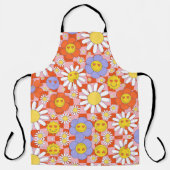 Groovy Daisy Bloemenschaakbord, Y2K 90s Schort (Voorkant)
