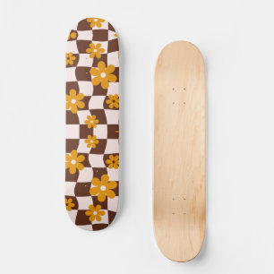 Groovy Daisy Bloemruit Schachbrett, Y2K 90s Persoonlijk Skateboard
