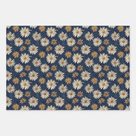 Groovy  Daisy Blue Inpakpapier Vel (Voorkant 2)