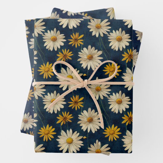 Groovy Daisy Blue Inpakpapier Vel (In situ)