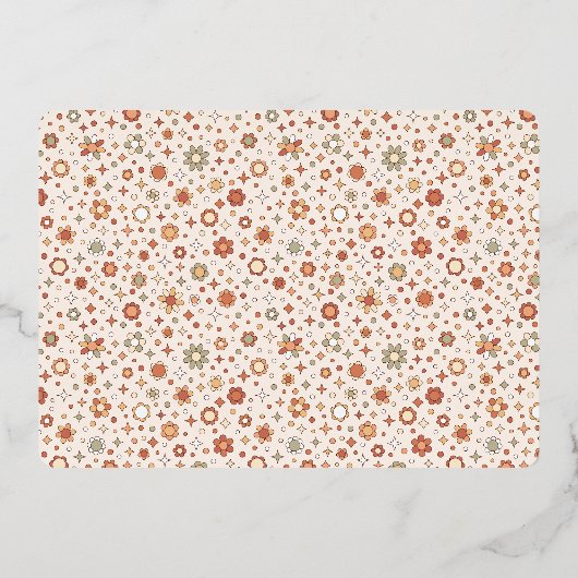 Groovy Daisy Boho Let's Party Foto Meisje Verjaard Folie Uitnodiging (Achterkant)