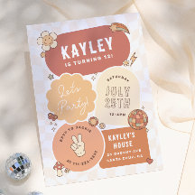 Groovy Daisy Boho Retro Laten we feest vieren Meis