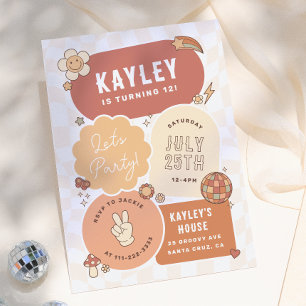 Groovy Daisy Boho Retro Laten we feest vieren Meis Kaart