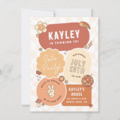 Groovy Daisy Boho Retro Let's Party Girl Verjaarda Kaart (Voorkant)