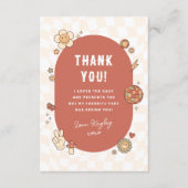 Groovy Daisy Boho Retro Meisje Foto Verjaardagsfee Bedankkaart (Voorkant)