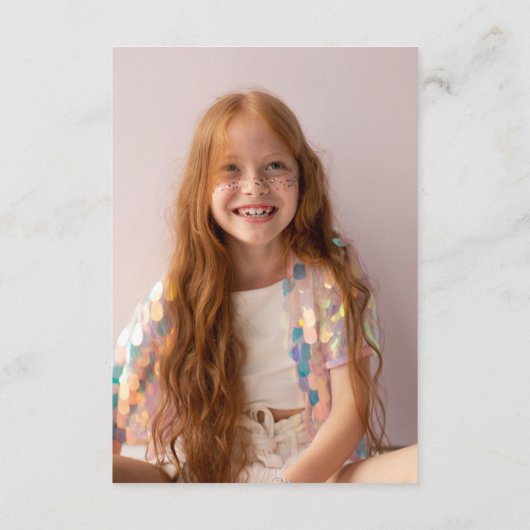 Groovy Daisy Boho Retro Meisje Foto Verjaardagsfee Bedankkaart (Achterkant)