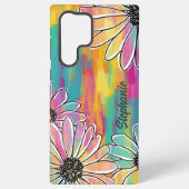 Groovy Daisy Dream - Painterly Hand getrokken Bloe Samsung Galaxy Hoesje (Achterkant)
