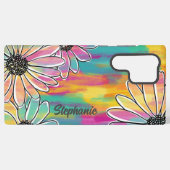 Groovy Daisy Dream - Painterly Hand getrokken Bloe Samsung Galaxy Hoesje (Achterkant horizontaal)
