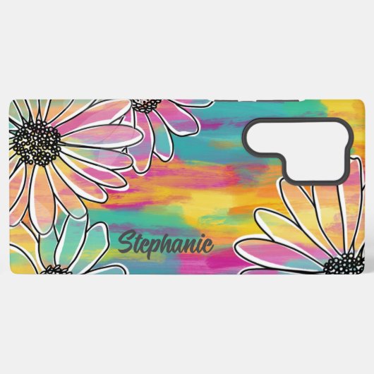 Groovy Daisy Dream - Painterly Hand getrokken Bloe Samsung Galaxy Hoesje (Achterkant horizontaal)