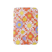 Groovy Daisy Floral Checkerboard, Y2K 90s Badmat (Voorkant Verticaal)