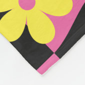 Groovy Daisy Floral Checkerboard, Y2K 90s Fleece Deken (Hoek)