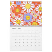 Groovy Daisy Floral Checkerboard, Y2K 90s Kalender (Jan 2026)