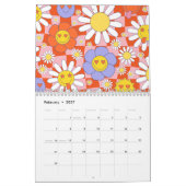 Groovy Daisy Floral Checkerboard, Y2K 90s Kalender (Feb 2027)