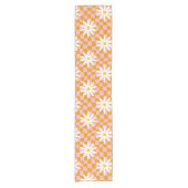 Groovy Daisy Floral Checkerboard, Y2K 90s Korte Tafelloper (Voorkant)