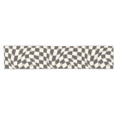 Groovy Daisy Floral Checkerboard, Y2K 90s Korte Tafelloper (Horizontaal)