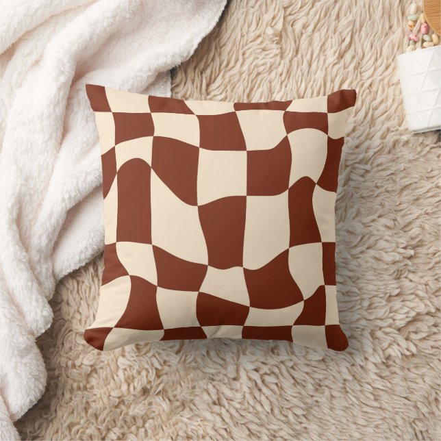 Groovy Daisy Floral Checkerboard, Y2K 90s Kussen (Deken)
