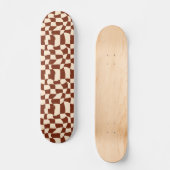 Groovy Daisy Floral Checkerboard, Y2K 90s Persoonlijk Skateboard (Voorkant)