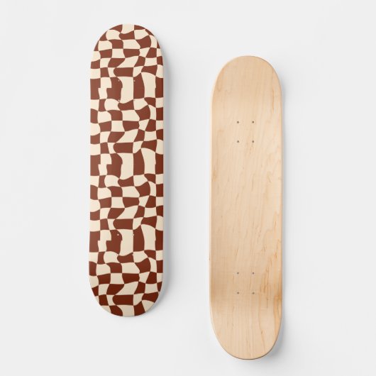 Groovy Daisy Floral Checkerboard, Y2K 90s Persoonlijk Skateboard (Voorkant)