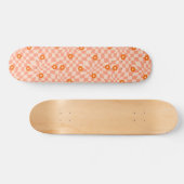 Groovy Daisy Floral Checkerboard, Y2K 90s Persoonlijk Skateboard (Horizontaal)