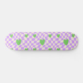 Groovy Daisy Floral Checkerboard, Y2K 90s Persoonlijk Skateboard (Horizontaal)
