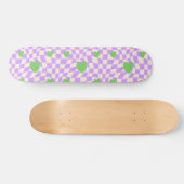Groovy Daisy Floral Checkerboard, Y2K 90s Persoonlijk Skateboard (Horizontaal)