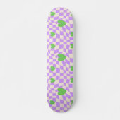 Groovy Daisy Floral Checkerboard, Y2K 90s Persoonlijk Skateboard (Voorkant)