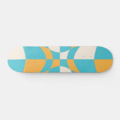 Groovy Daisy Floral Checkerboard, Y2K 90s Persoonlijk Skateboard (Horizontaal)