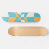 Groovy Daisy Floral Checkerboard, Y2K 90s Persoonlijk Skateboard (Horizontaal)