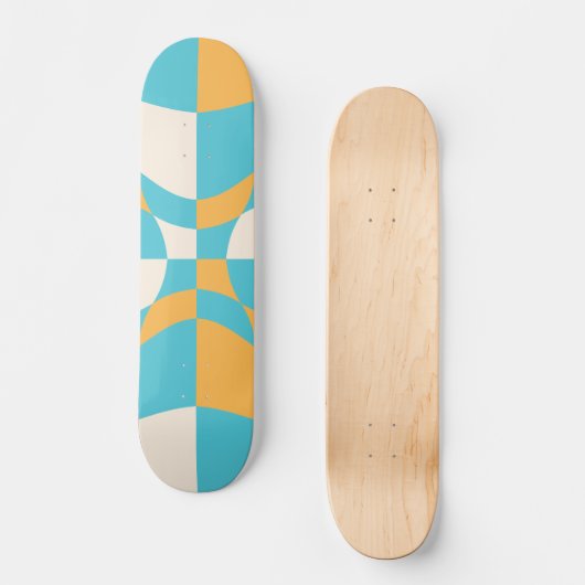 Groovy Daisy Floral Checkerboard, Y2K 90s Persoonlijk Skateboard (Voorkant)
