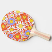 Groovy Daisy Floral Checkerboard, Y2K 90s Tafeltennisbatje (Zijkant)